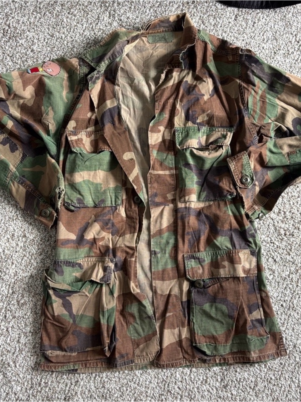 Vintage Men's Camouflage army surplus Jacket - Green/Brown Camo